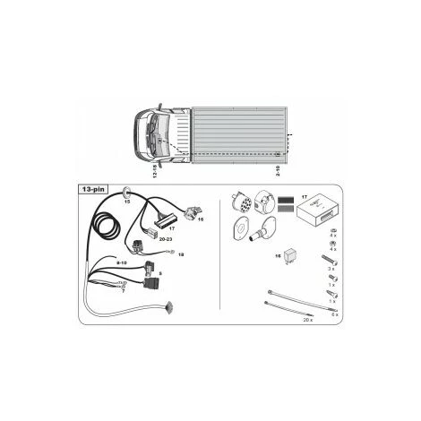 PEUGEOT PSP FAISCEAU SPECIFIQUE 13 BROCHES POUR PEUGEOT BOXER PLATEAU (06/06-) 2 PEUGEOT PSP FAISCEAU SPECIFIQUE 13 BROCHES POUR PEUGEOT BOXER PLATEAU (06/06-) – Image 2