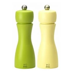 PEUGEOT PSP Peugeot Ref 2/33262 TAHITI PRINTEMPS Duo Moulins à Poivre/sel Bois Pomme Grany/Paille 5,2 Cm Lot De 2