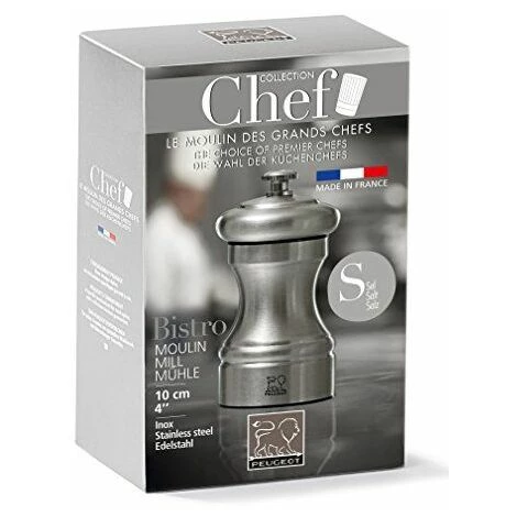 PEUGEOT PSP Peugeot Ref 33040 BISTRO CHEF Moulin à Sel Acier Inoxydable Inox Brossé 5 Cm 1 PEUGEOT PSP Peugeot Ref 33040 BISTRO CHEF Moulin à Sel Acier Inoxydable Inox Brossé 5 Cm