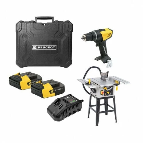 PEUGEOT PSP Pack Perceuse Et Scie De Table PEUGEOT ENERGYDRILL-18V20 - 2 Batterie 18V 2.0 Ah - 1 Chargeur - ENERGYSAW-254B2 250312-132001 1 PEUGEOT PSP Pack Perceuse Et Scie De Table PEUGEOT ENERGYDRILL-18V20 - 2 Batterie 18V 2.0 Ah - 1 Chargeur - ENERGYSAW-254B2 250312-132001