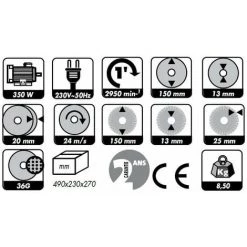 PEUGEOT PSP Peugeot - Touret à Meuler/brosse 350W (pivotant 180°) - EnergyGrind150BP -PEUGEOT PSP Soldes 2022 84993 3