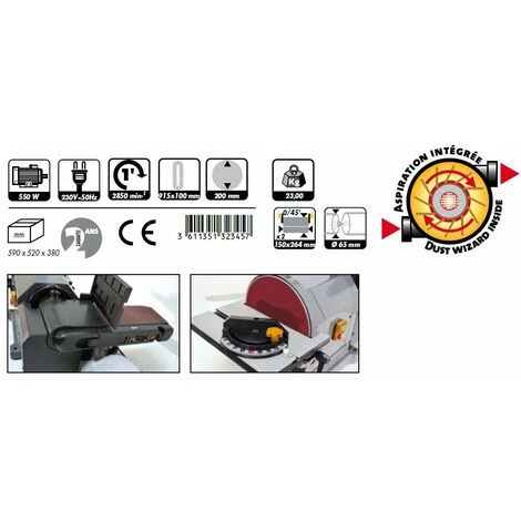 PEUGEOT PSP Peugeot - Combiné Ponceur 915x100mm Ø200mm 550W - EnergySand 200ASP 3 PEUGEOT PSP Peugeot - Combiné Ponceur 915x100mm Ø200mm 550W - EnergySand 200ASP – Image 3