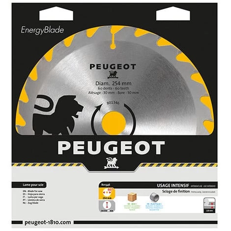 PEUGEOT PSP Lame Carbure Pour Scie Circulaire D. 254 X 30 Mm X Z 60 - Bois - 801346 - Peugeot 1 PEUGEOT PSP Lame Carbure Pour Scie Circulaire D. 254 X 30 Mm X Z 60 - Bois - 801346 - Peugeot
