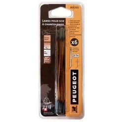 PEUGEOT PSP Jeu De 6 Lames à Goujons Pour Scie à Chantourner 127 X 2 X 0,25 Mm - 25 TPI - 803202 - Peugeot