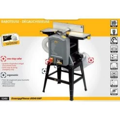 PEUGEOT PSP Peugeot - Raboteuse Dégauchisseuse L:204mm 1500W Avec Aspiration Intégrée Avec 2 Fers - EnergyPlane-204ASP -PEUGEOT PSP Soldes 2022 959091 3